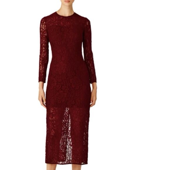 Cynthia Rowley Lace Maxi With Partial Sheer Skirt 8